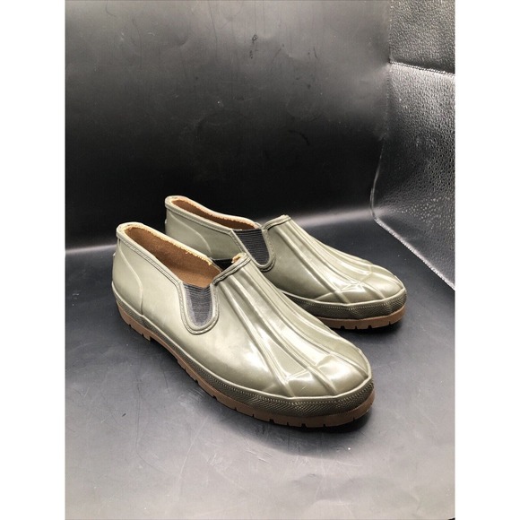 Bass Pro Shop Green Slip-On Rubber Garden Rain Shoes Women's size 7 - Picture 1 of 3